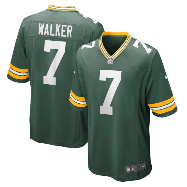 mens nike quay walker green green bay packers 2022 nfl draft first round pick game jersey